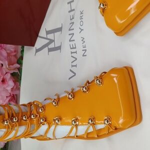 Vivienne Hu VHNY Studded Leather Cage Sandals NIB